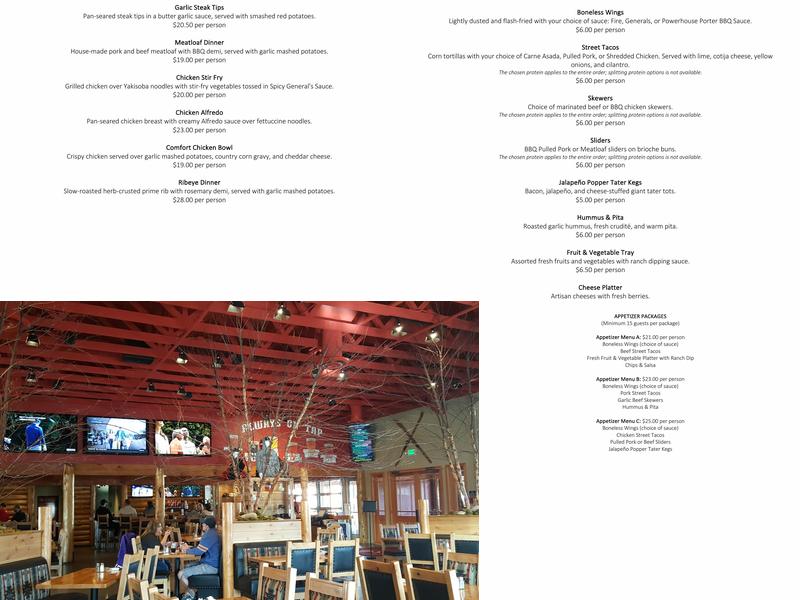 Sockeye Brewing Menu