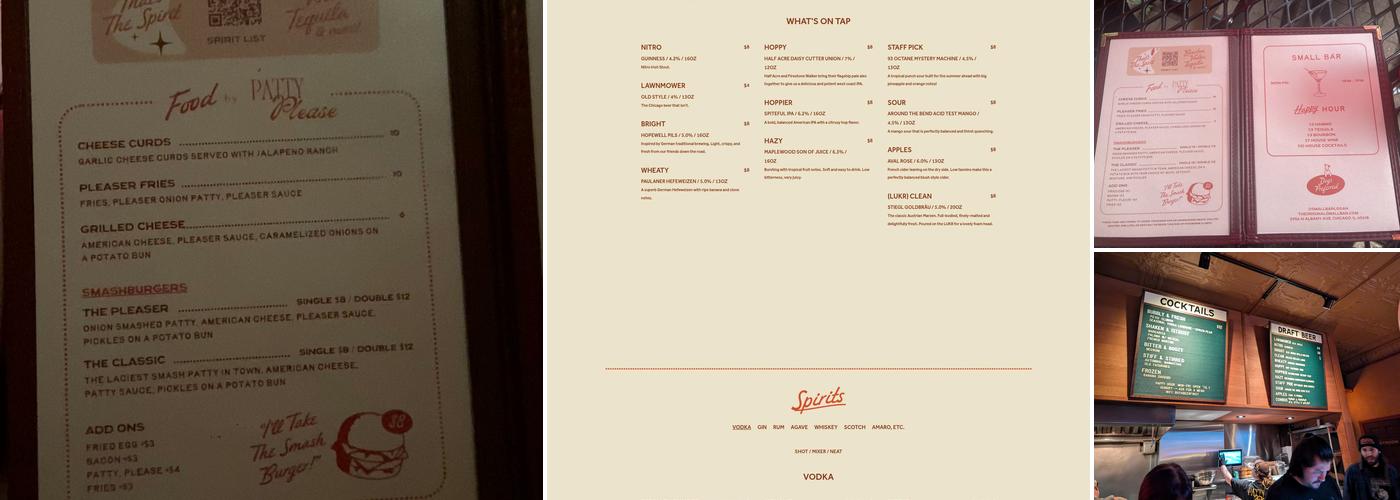 Small Bar Menu