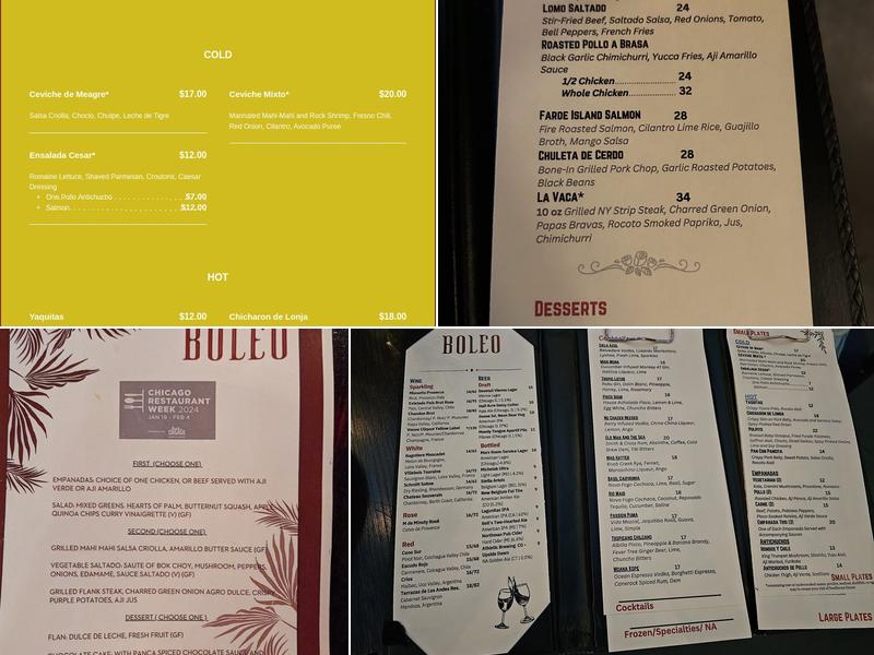 Boleo Menu