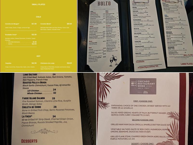 Boleo Menu