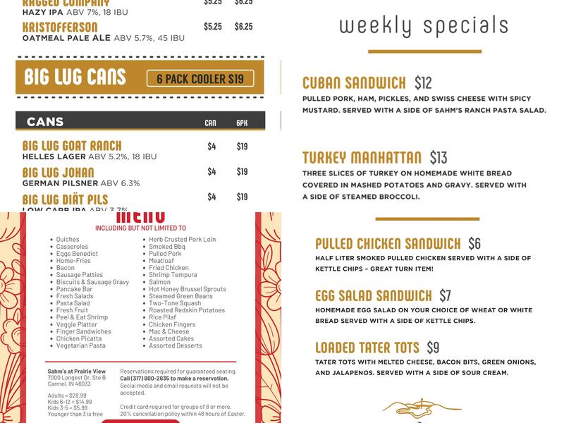 Big Lug On The Prairie Menu