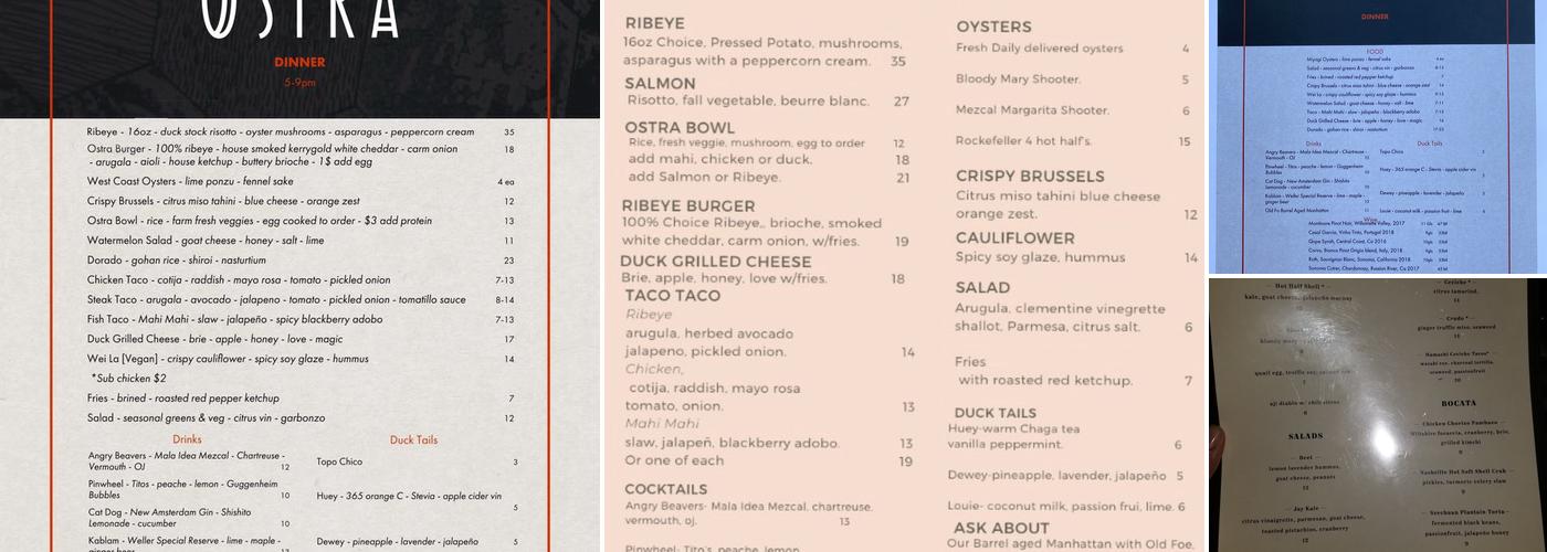 Ostra Menu