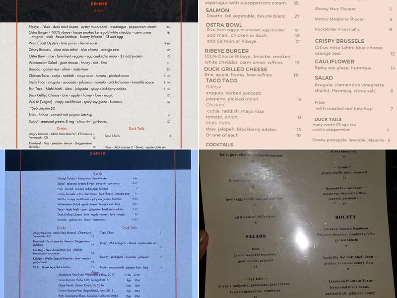 Ostra Menu