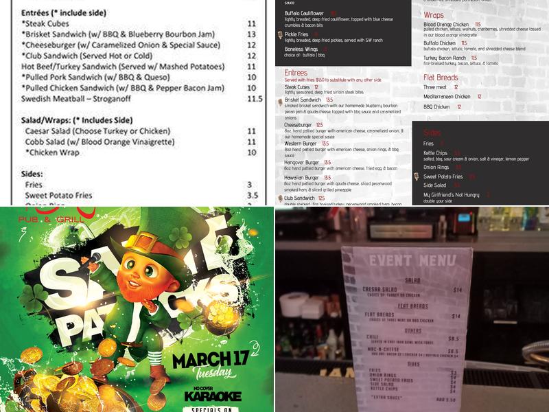 Moe & Curly’s Pub Menu