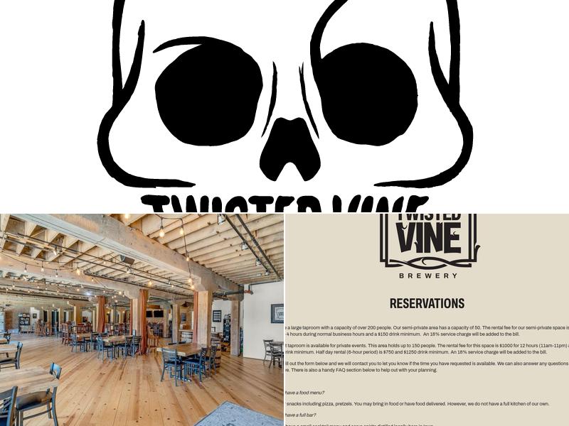 Twisted Vine Brewery Menu