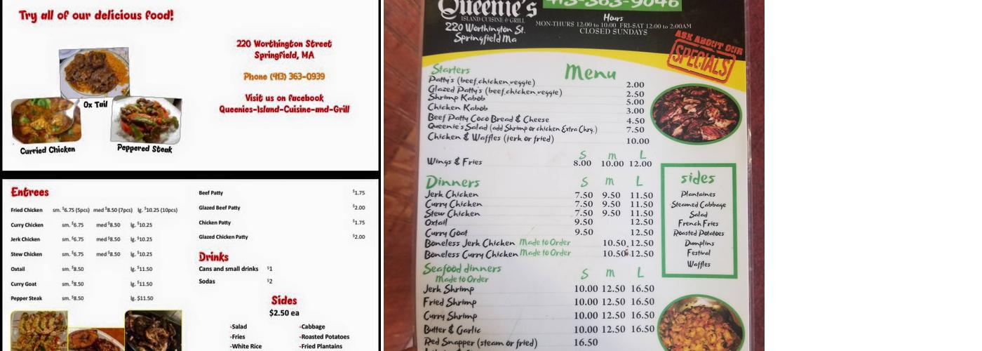 QUEENIE'S ISLAND CUISINE & GRILL Menu