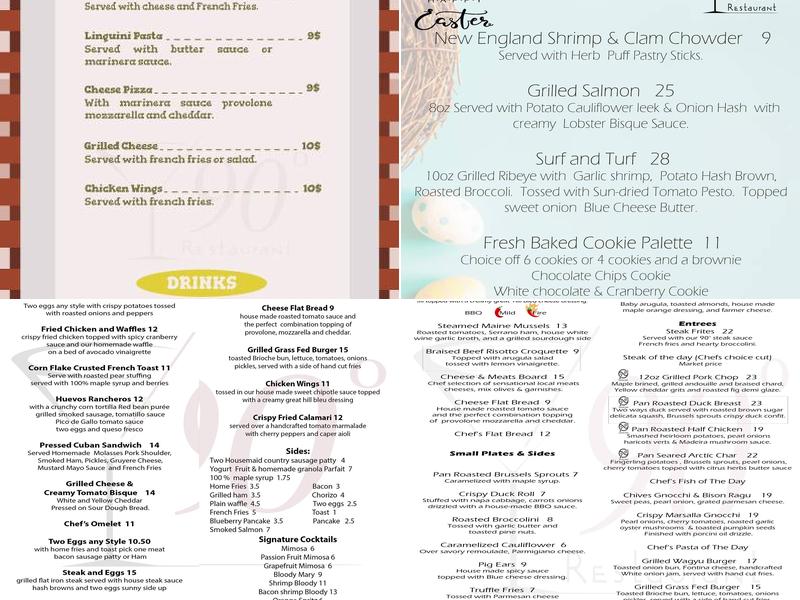90 restaurant Menu