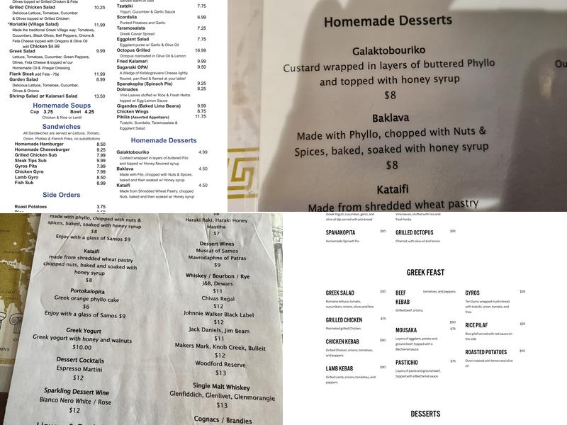 Desfina Restaurant Menu