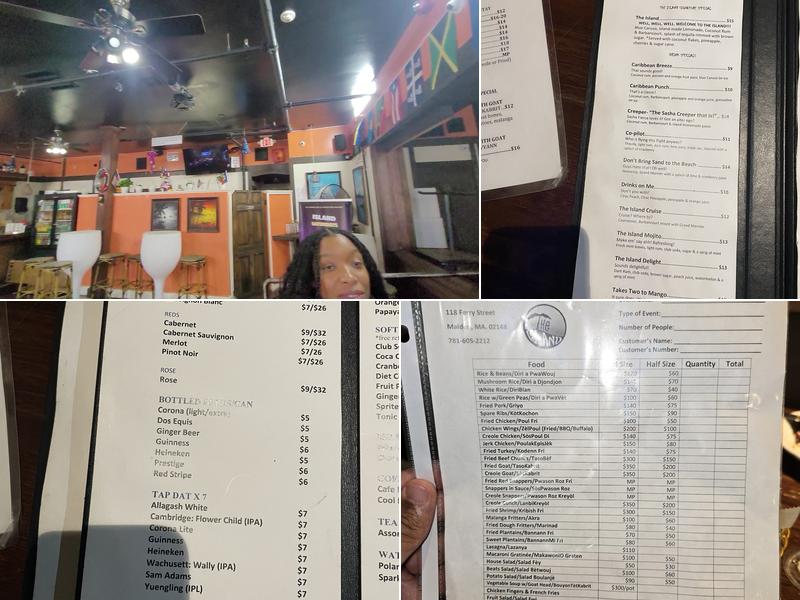 The Island Caribbean Cuisine and Drinks Menu