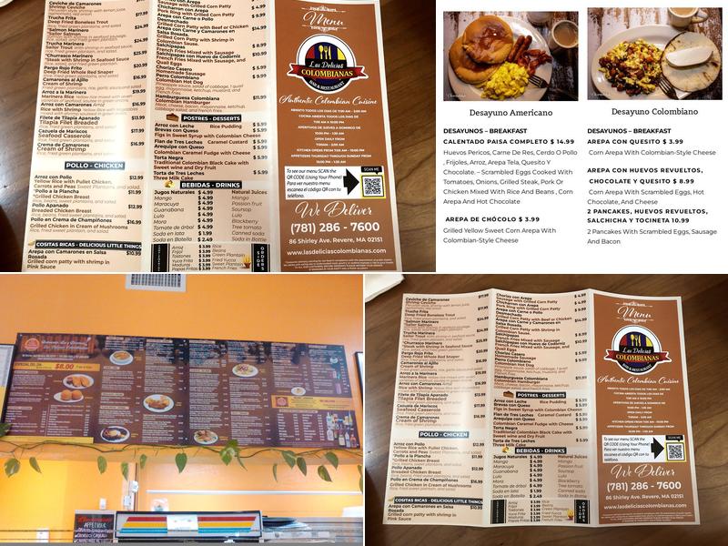Las Delicias Colombianas Inc Menu