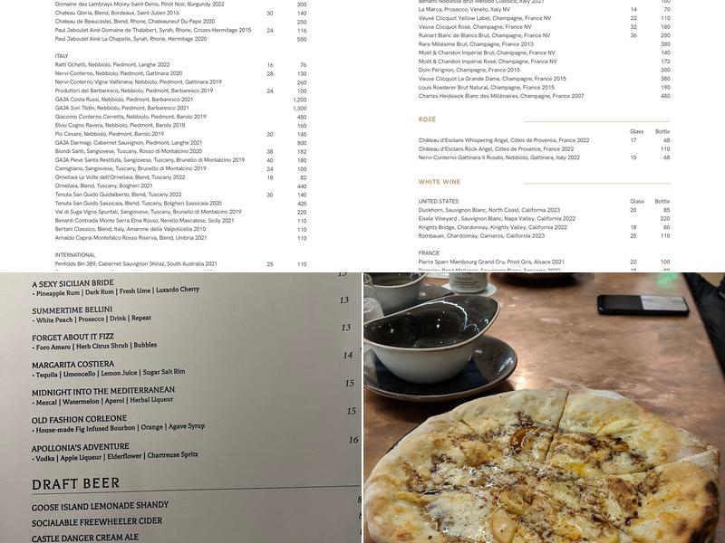 Tavola Italian Kitchen Menu