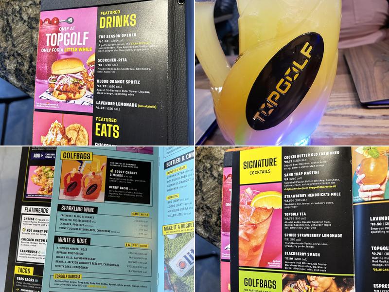 Topgolf Menu