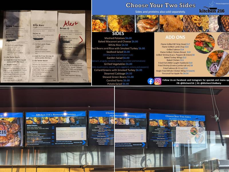 Kitchen 216 Menu