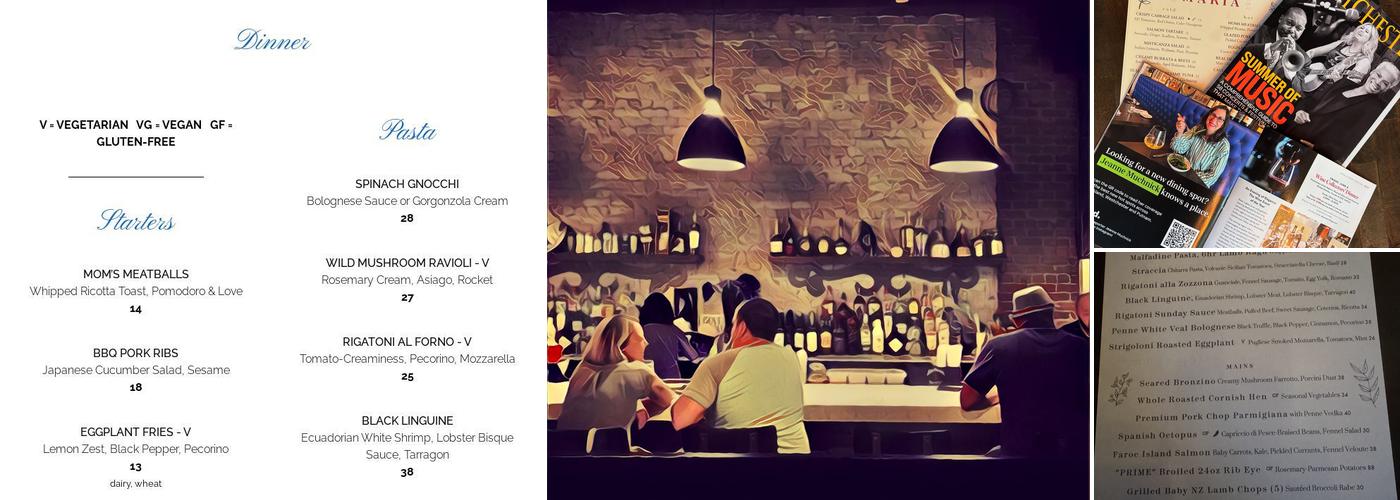 Maria Restaurant Menu