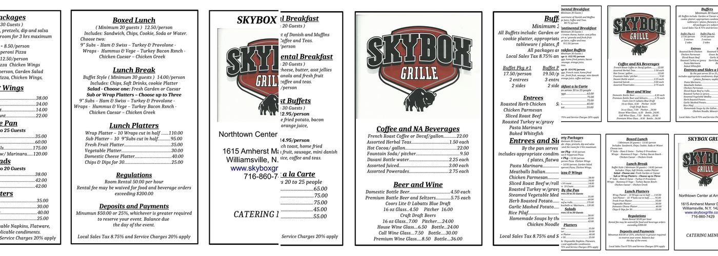 skybox grille Menu