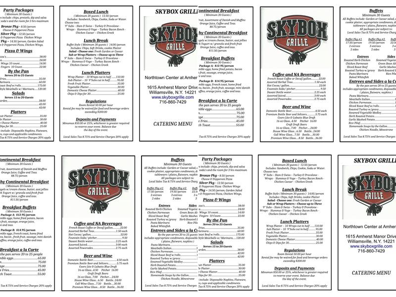 skybox grille Menu