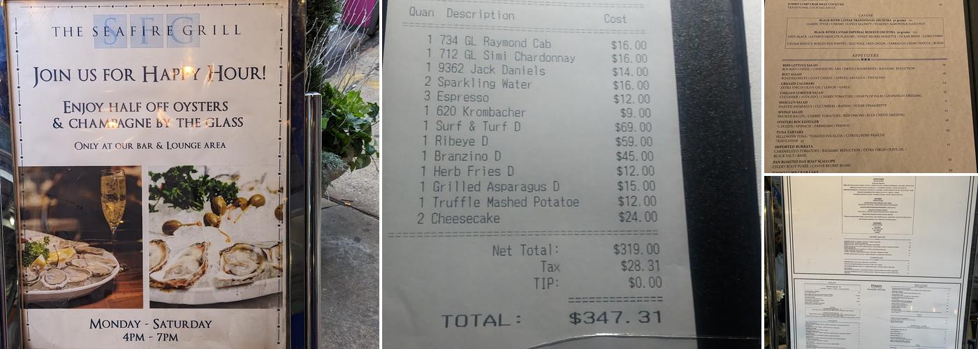 Sea Fire Grill Menu