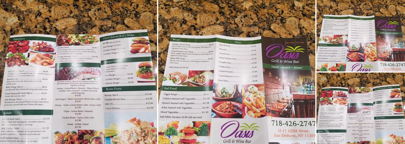 Oasis Menu