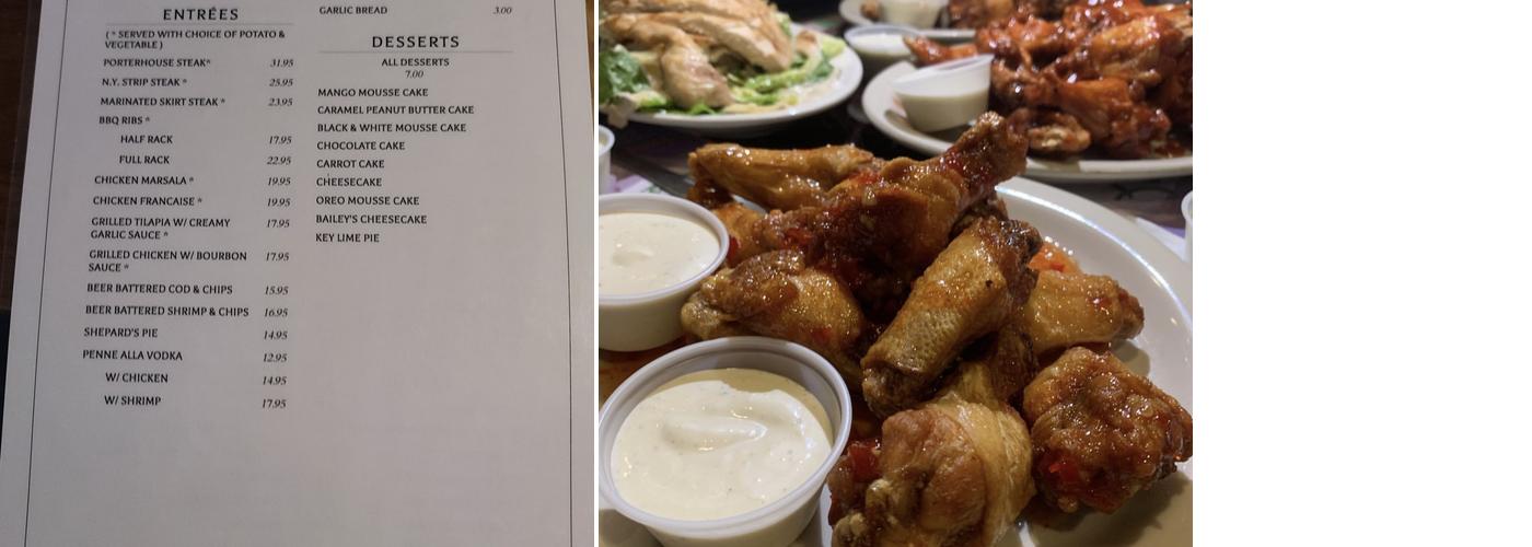 Cassidy's Ale House Menu