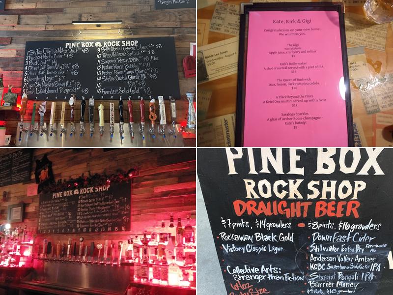Pine Box Rock Shop Menu