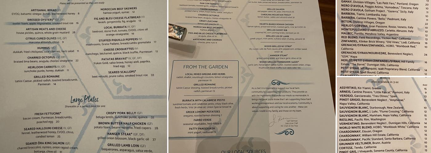 Vidrio Menu
