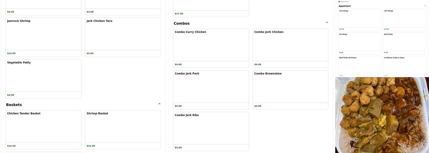 Jamrock Sports Bar & Grill Menu