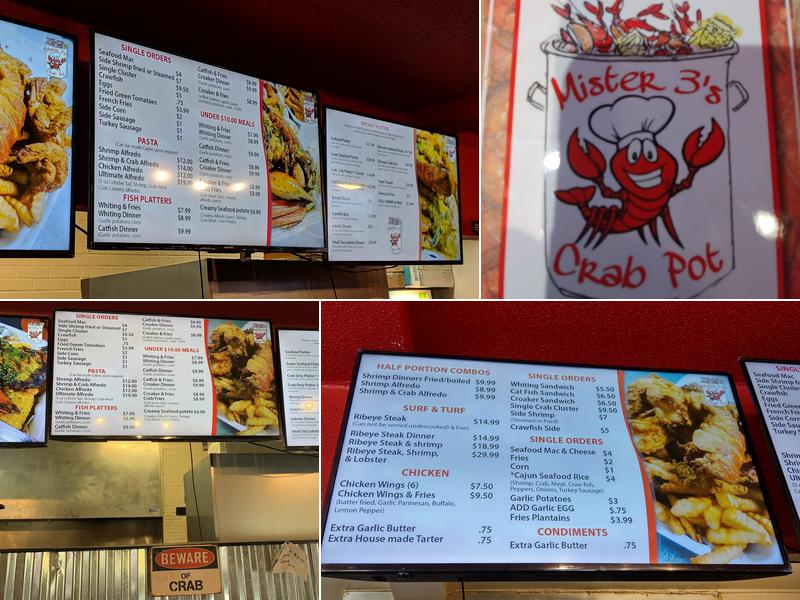 Mr 3s Crab Pot Bar & Grill Menu
