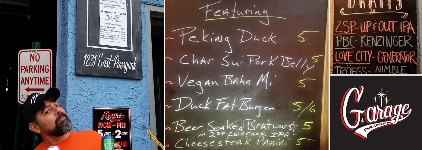 Garage Passyunk Menu