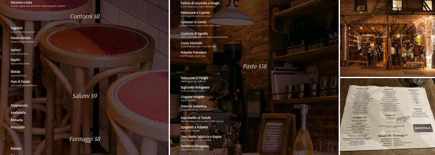 Briciola Menu