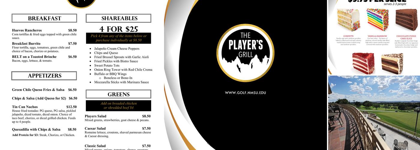 NMSU Golf Course & The Player's Grill Restaurant Menu