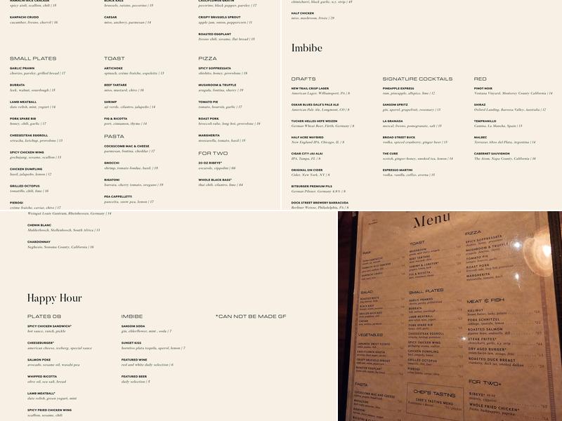 Harp & Crown Menu