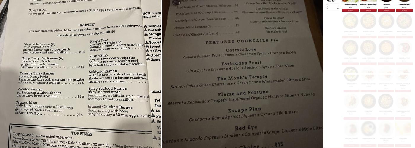 Yuzu Kitchen Menu
