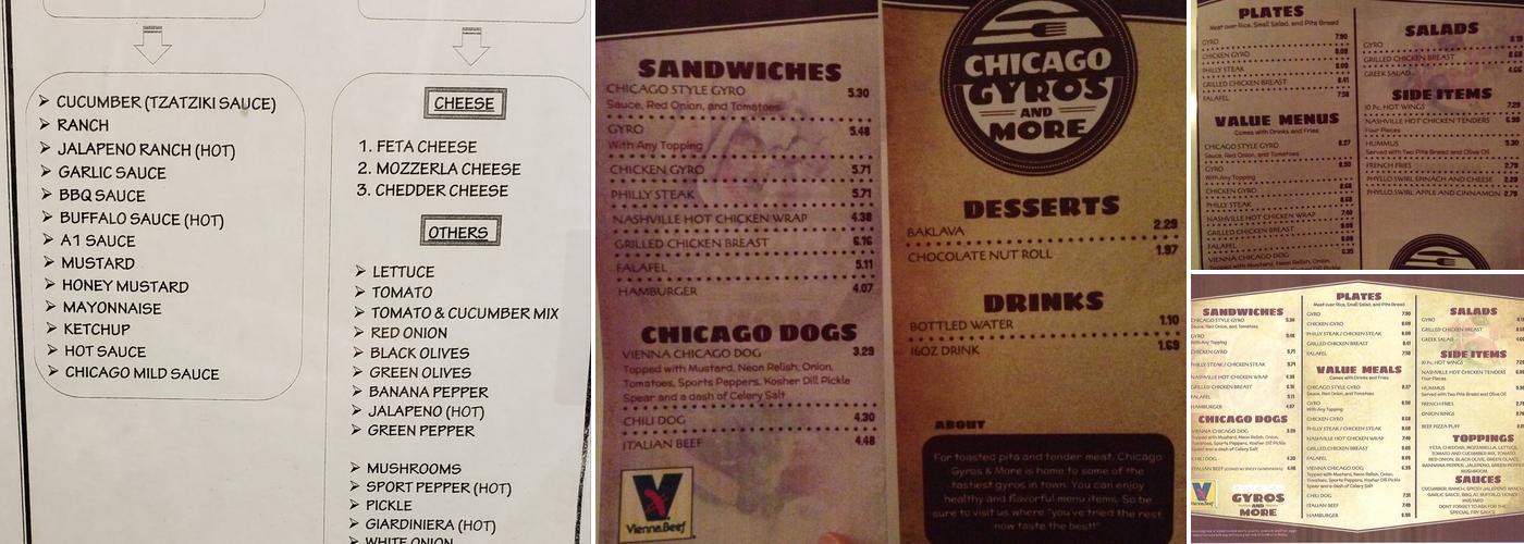 Chicago Gyro & More Menu