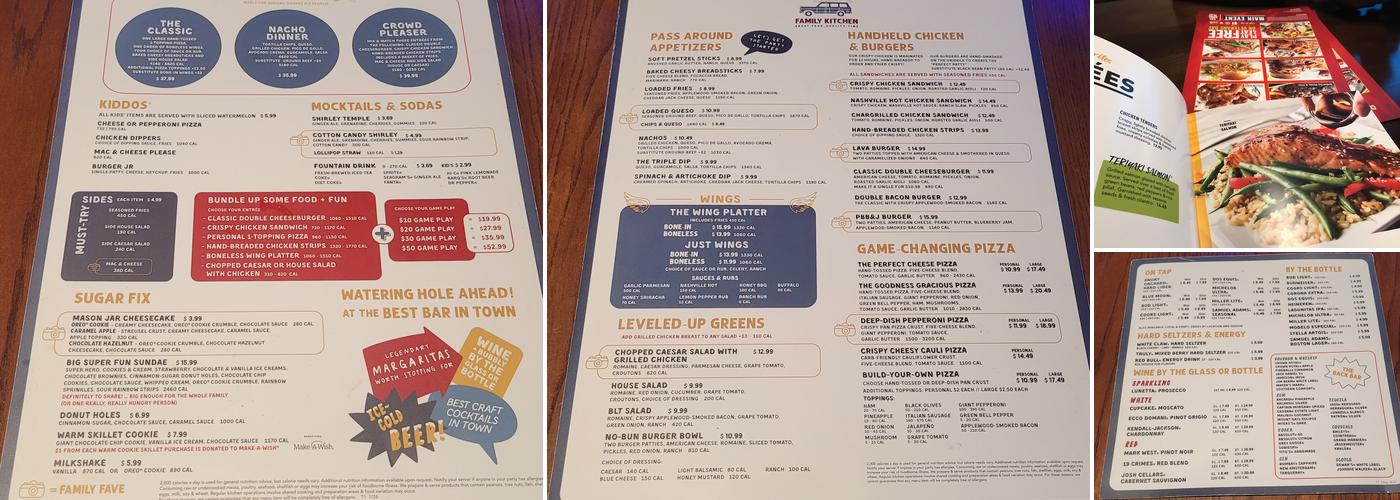 Main Event Memphis Menu