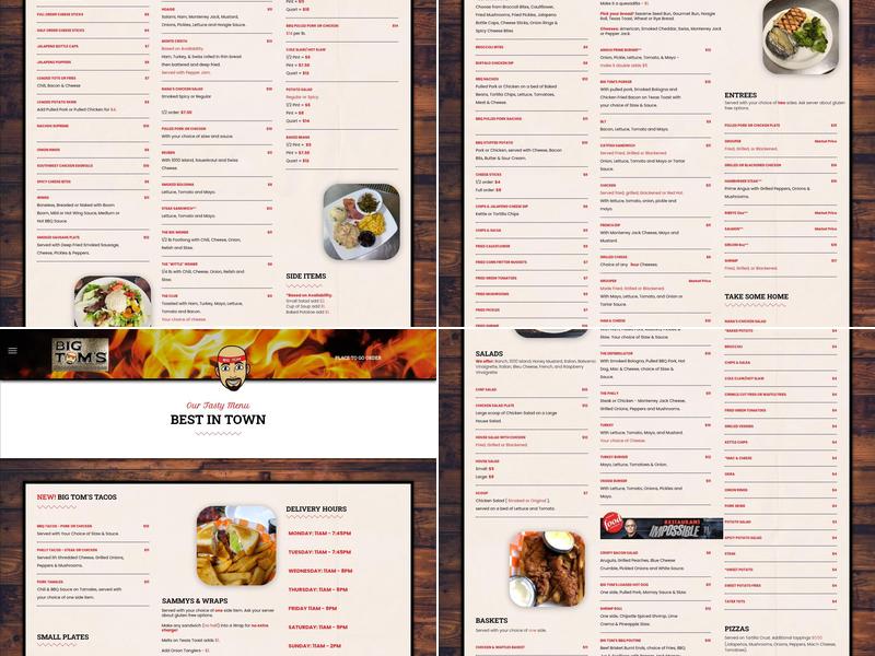 Big Tom’s Backyard Grill & Bar Menu