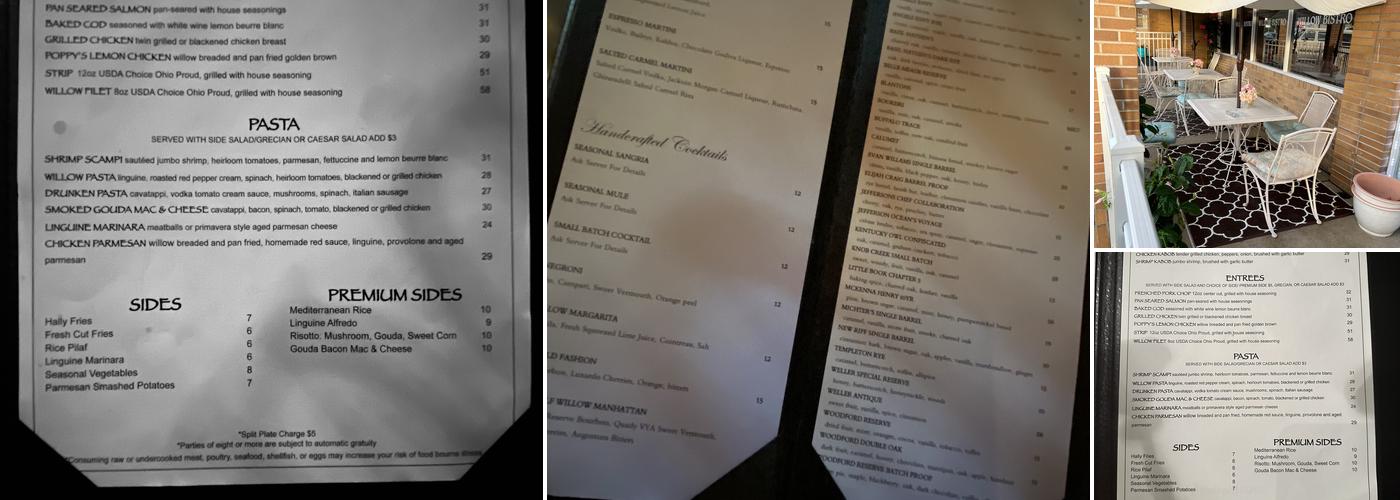 Willow Bistro Menu