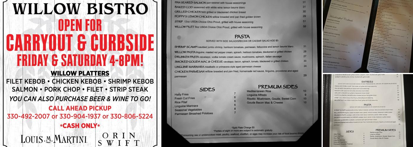 Willow Bistro Menu