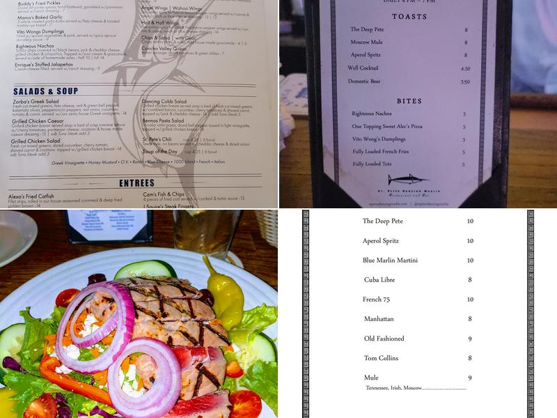 St. Pete's Dancing Marlin Menu