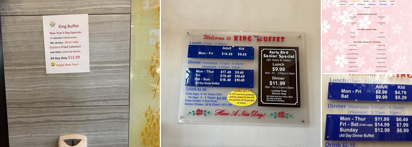 King Buffet Menu