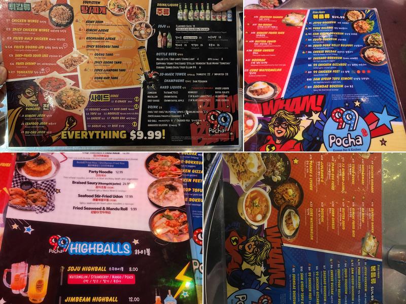 99 Pocha Menu