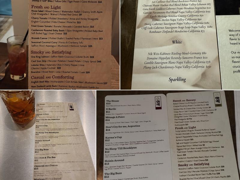 Black Walnut Menu