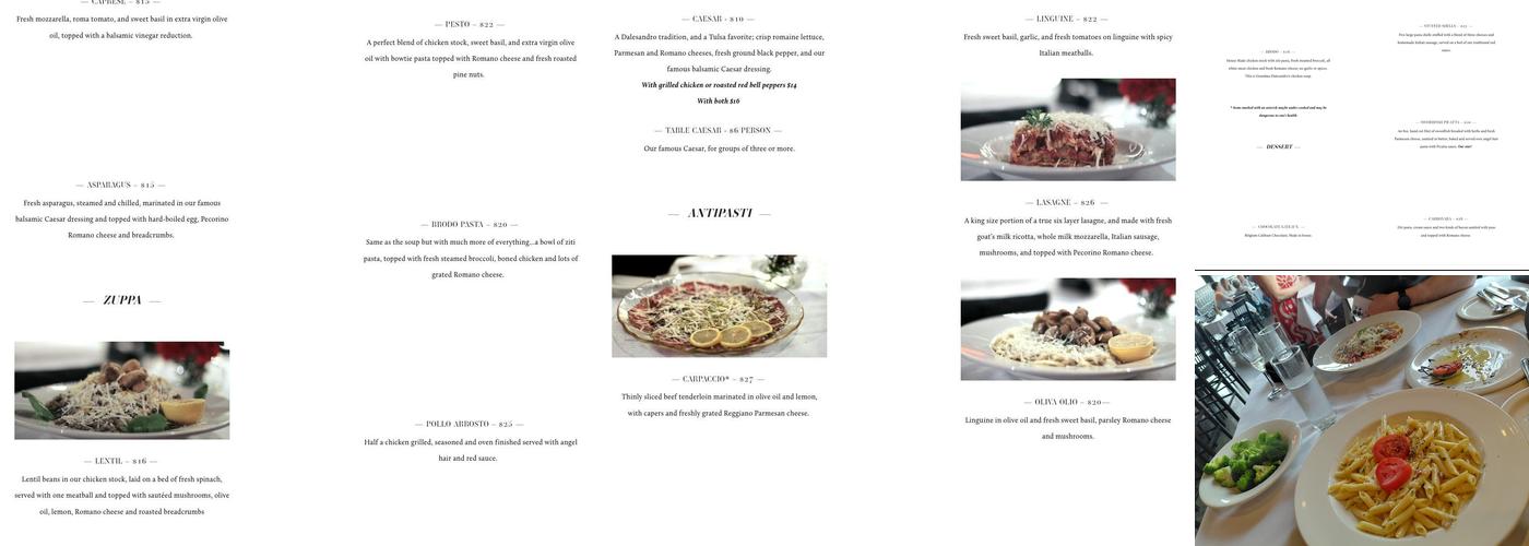 Dalesandro's Menu