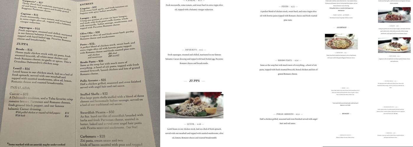 Dalesandro's Menu