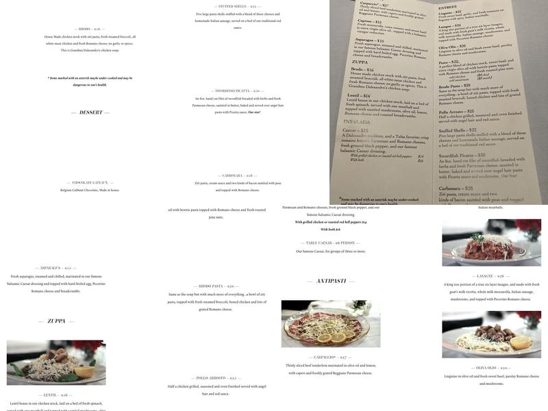 Dalesandro's Menu
