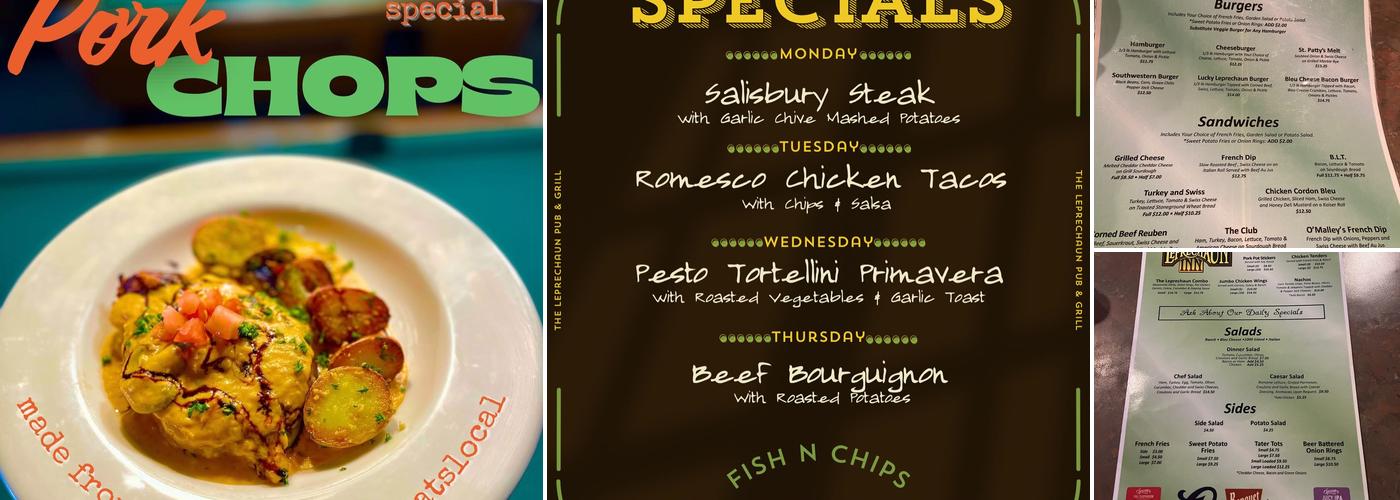 The Leprechaun Inn Menu