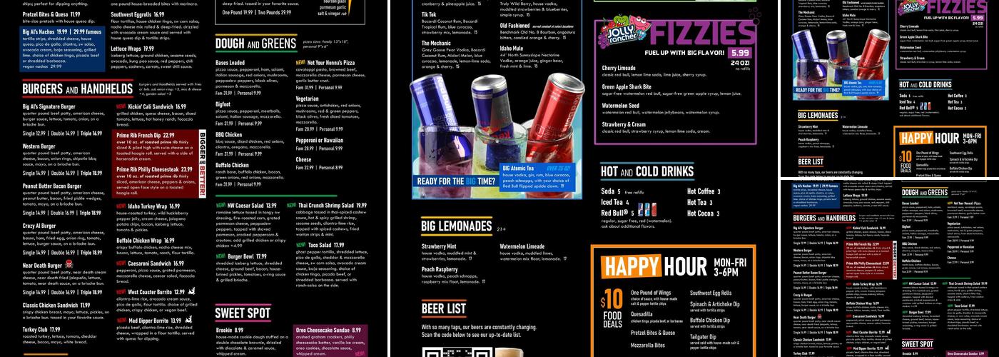 Big Al's Menu