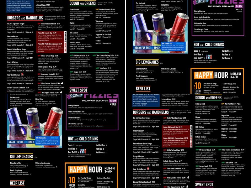 Big Al's Menu