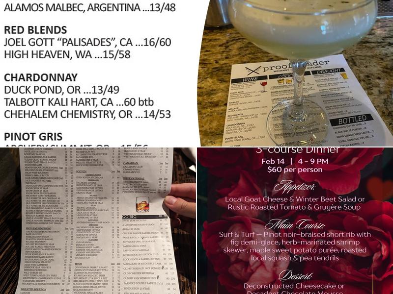 Proof•Reader Whiskey + Craft + Kitchen, Restaurant & Bar Menu