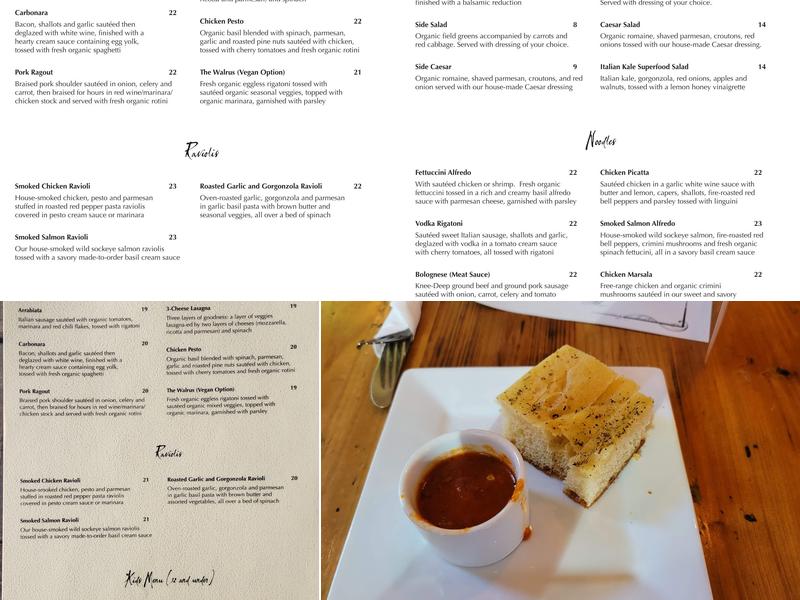 Placido's Pasta Shop Menu