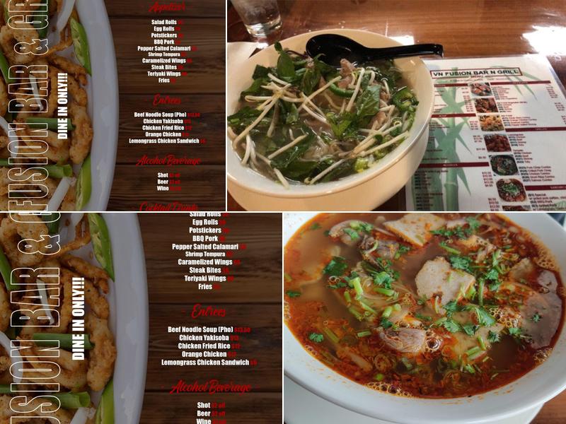 VN Fusion Bar N Grill Menu